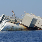 Costa Concordia with caissons july 2013